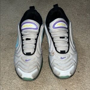 Nike Air Max White with Purple and Teal Accents